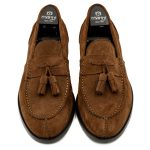 Mocassino College con Nappine in Pelle Scamosciata Marrone - immagine 2