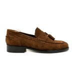 Mocassino College con Nappine in Pelle Scamosciata Marrone - immagine 3