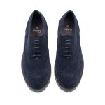 Francesina in Vitello Scamosciato Blu Navy con Suola Carrarmato - immagine 3