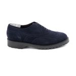 Francesina in Vitello Scamosciato Blu Navy con Suola Carrarmato - immagine 2