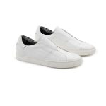 Sneaker Slip-On Uomo in Pelle di Vitello Bottalato Bianco